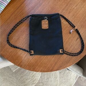 Black Drawstring Loc Tote Backpack